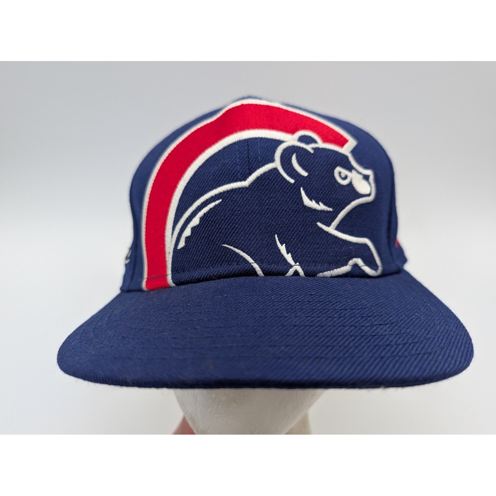 New Era 59FIFTY Chicago Cubs Fitted Hat Navy Blue Wool Size 7 1/4 Rabbit Logo